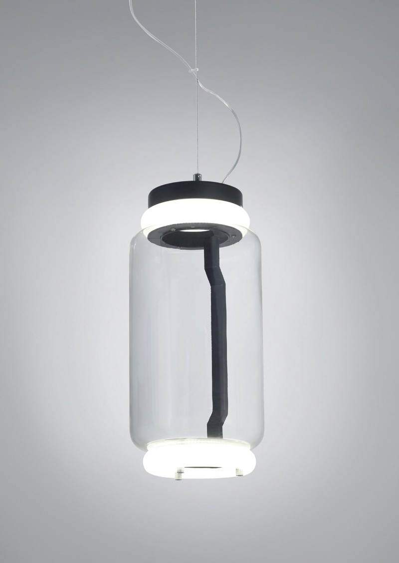 Colgante traslucido vidrio.